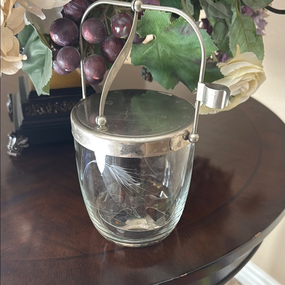Noritake Silver and Glass Ice Bucket